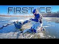 FIRST ICE Fishing On Clear Ice For POND MONSTERS!!! (100+ Pounds Of Fish)