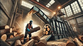 Dangerous Logs Crushing Process! Extreme Wood Chipper Action!