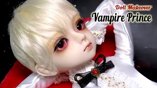 ENG SUB 👧🏻➡🧑🏻45cm 도리스돌 소녀 인형을 소년으로 리페인팅! 뱀파이어 프린스로 변신 Custom OOAK Repaint Doll /딩가의 회전목마 (DINGA)