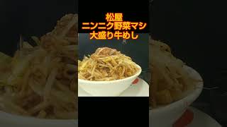 【松屋】ニンニク野菜マシ大盛り牛めし【すっごいニンニク❗】