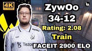 ZywOo (34-12) FACEIT 5-Stack (Train) | Jan 28, 2025 | CS2 POV/demo