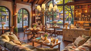 Soft Jazz & Warm Coffee for Work 📖 Stunning Elegant Library Cafe With Old Books | Cafe Jazz