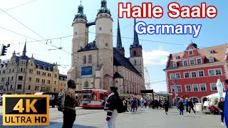Halle Saale Germany, 4K-60fps the Best, Walking Tour - 2022 - M2CityTour