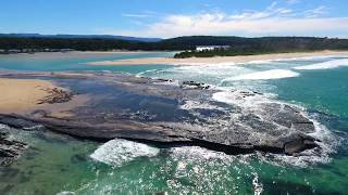 drone burrill lake nsw dolphin point entrance to main street south coast nsw