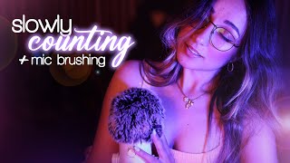 ASMR | Up-Close \u0026 Slow Counting + Fluffy Mic Brushing ❤️ (2 HOURS w/ Black Screen)