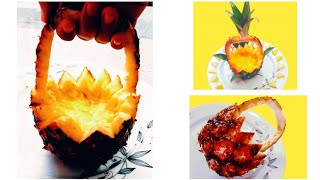 ♦আনারসের ব্যাগ,Pineapple garnishing & decorating#Fooddecoration#Lavyfruity#Thaitrick#Brilliant