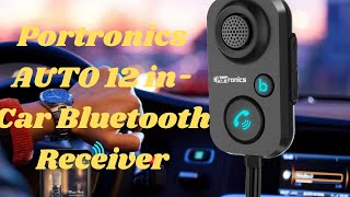 Portronics AUTO 12 in-Car Bluetooth Receiver for Handsfree Calling, Music System ।।