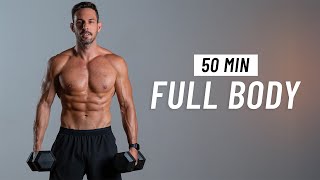 50 Min Full Body Dumbbell Workout At Home - Build Strength