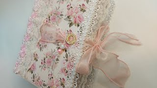 Vintage book folio with Shabby Chic Look #folio #asmr #journalflipthrough