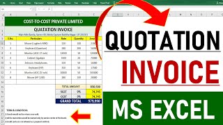 Quotation Invoice in Excel | Create Invoice Bill in Excel | MS Excel