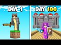 I Survived 100 Days on ONE BLOCK in Minecraft