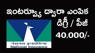 National Insurance Company jobs in degree pg job salary 45000 job news