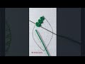 💚basic stitch tutorial !!! Very easy fusion stitch leaf embroidery for beginners💚 #shorts