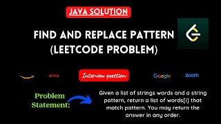 Find and replace pattern || in java || Leetcode-890