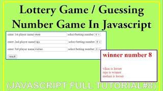 #javascriptinhindi 8 | guessing game in javascript | random number generator 1-10 javascript
