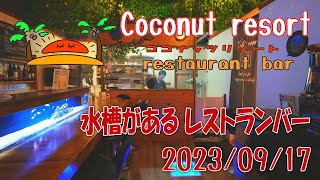 所沢市 航空公園駅 水槽があるレストランバー 「ココナッツリゾート」数々の料理を紹介します。泳ぐお魚達を眺めながら、食事とお酒を楽しめる！ グループでもおひとり様でも利用しやすいお店です。