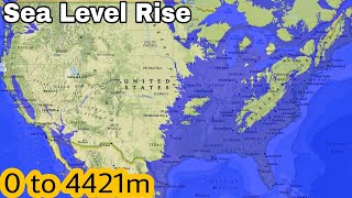USA Flood Map | Sea Level Rise (0 - 4000m)
