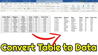 How to Convert Table to Text in Microsoft Word 2003, 2007, 2013 | Remove table and keep data in WORD
