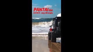 PANTAI dan SCX10 II Jeep Wrangler #shorts #rcadventure #rccar #beach #shortvideo #mainananak