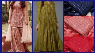 sequence fabric suit design। sequins work suit design |sequin suit design