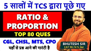 Ratio \u0026 Proportion best questions asked by TCS (2018 - 2023) in SSC CGL, CHSL, CPO, MTS || with pdf