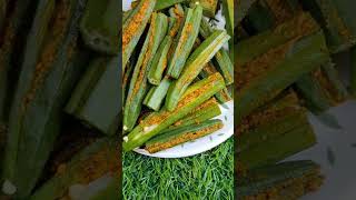 Stuffed Okra Fry (ଗୋଟା ଭେଣ୍ଡି ଭଜା) #food #recipe #viralvideo #indianfood #easyrecipe