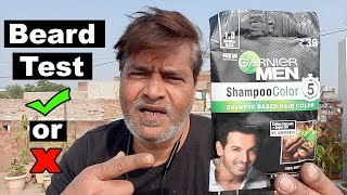 Garnier  Hair color Shampoo | Beard Test | 5 Minute Beard|| hair color at home