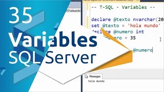 SQL Server | 35 -T SQL Variables en SQL