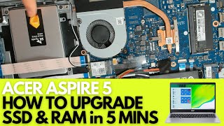 Acer Aspire 5 A515-46-R14K - How to upgrade SSD & Ram // Best Budget Laptop