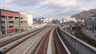 용인 경전철 앞쪽 창으로 내다본 기흥역~전대·에버랜드역 풍경 (The scenery from the front window of Yong-in EverLine train)