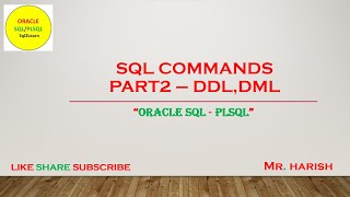Oracle SQL Commands Part2 DDL,DML