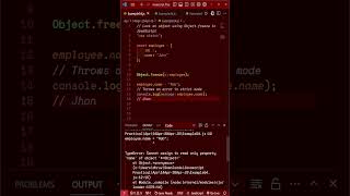 JavaScript Avoid Accidental Object Changes with Object.freeze method #javascript #interview #coding