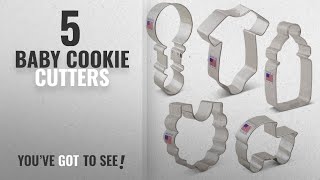 Best Baby Cookie Cutters [2018]: Baby Shower Cookie Cutter Set - 5 Piece - Onesie, Bib, Rattle,