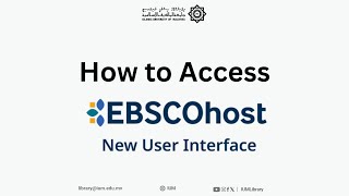 How to Access EBSCOhost (New Interface)