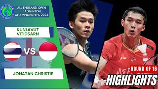 Kunlavut Vitidsarn (THA) vs. Jonatan Christie (INA) - R16 | All England Open 2024