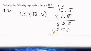 Evaluating Expressions - Decimal Multiplication