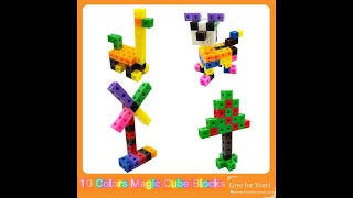 100PCS Math Link Cubes for Construction and Early Math Learning STEM Toys