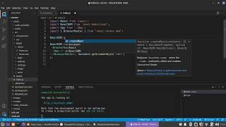 ReactDOM/ CreateRoot Error/ VS Code / ReactJs