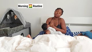 OUR MORNING ROUTINE || Morning routine of Nigerian Mother with a newborn and a toddler | Ify's World
