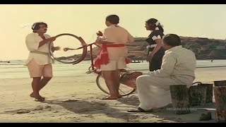 Ambarish and Shivaram Funny Cycling | Shubhamangala Kannada Movie Comedy Scene | Aarathi | Seetharam