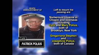 Patrick Polius ~ Long Obituary