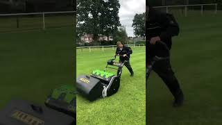 Ian showing our Irish dealers the top speed on the C34E electric mower #allettmowers