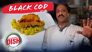 Watch Chef Vikram Sunderam Cook Black Cod at Indian Restaurant RASIKA  | Signature Dish