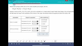 ALEKS: Using Le Chatelier’s Principle to predict the result of changing concentration