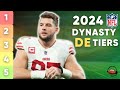 UPDATED Top 24 Dynasty DE Rankings with Tiers | IDP Fantasy Football 2024