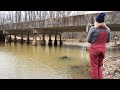 BRIDGE FISHING a HIGHWAY CREEK  for SLAB CRAPPIE!!!  (CATCH and COOK) Amazing Slabby Patties!