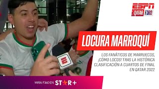 ¡LOCURA MARROQUÍ! Los fanáticos de #Marruecos, ¡CÓMO LOCOS! tras la histórica clasificación en Qatar