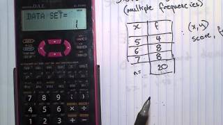 Tutorial, SHARP EL calculator Standard deviation, multiple frequencies