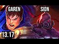 GAREN vs SION (TOP) | 5/1/2, 500+ games, 900K mastery | NA Master | 13.17