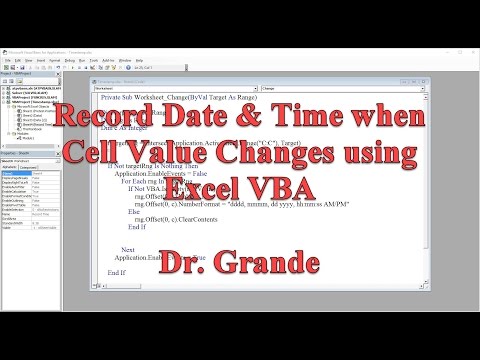 Record Date and Time when Cell Value is Changed using Excel VBA Record Date and Time when Cell Value is Changed using Excel VBA